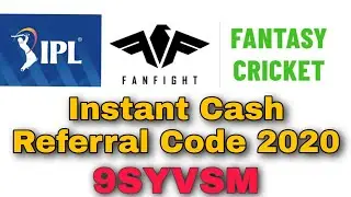 Fanfight Fantasy Cricket 2020 Referral Code // IPL 2020 // More offers after Register