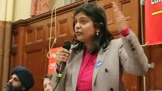 Rupa Huq MP at Ealing Save Our NHS rally.