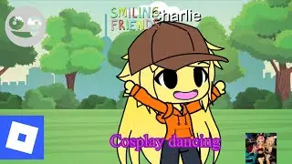 In Roblox: x smiling friends cosplaying dancing rock paper scissors/Yolo crystal fantasy  