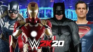 WWE 2K20 | IRONMAN & CAPTAIN AMERICA vs SUPERMAN & BATMAN