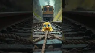 Duckling and Train 🚂 🐥- #catfunny #catrescue #animation  #animalrescue #duckrescue