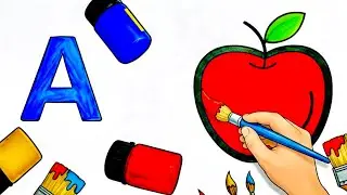 A for Apple 🍎 | Coloring Page & Easy Drawing for Kids 🌈🎨