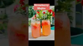 Easy quick tasty Strawberry Mojito #summerdrink #shorts #viral #usa
