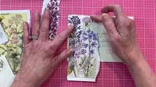 Vintage Envelope Collage with Old Floral Book Pages