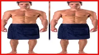 Turkish Cotton Terry Velour Adjustable Body Wrap Towel for Men&nbsp;(Navy Blue, One Size)
