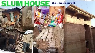 SLUM HOUSE reinvented. plastic bottle construction/building. rammed/compressed earth house #shorts
