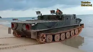 Pasukan Marinir Lakukan Pendaratan  Amfibi Di Pantai Todak