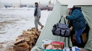 Blizzard conditions dampen protests in North Dakota