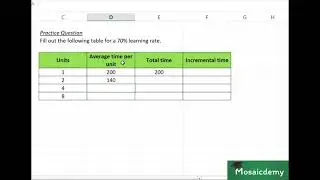 Chapter 12, Video 8, Learning curve table (ACCA PM exam style practice questions)