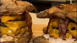 (Damn Jake) THE PORK CHOP TRIPLE CHEESEBURGER!!!!!🐷🥓🍔