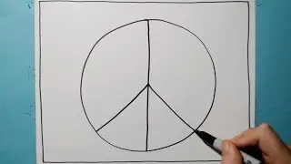 Easy 3D Peace Symbol Pattern / Line Illusion Drawing / Daily Art Therapy / Day 0154