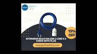 Extension Bulb Holder 2 Core X 5 Yards With Plug