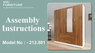 Viki Furniture 4 Door Wardrobe with 2 Drawer Assembly Tutorial | SKU :212 ( 801 & 802 )