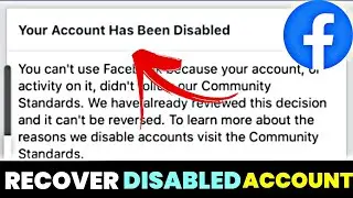 How To Recover Facebook Disabled Account || Your Account Has Been Disabled Problem Facebook