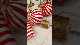 How to easily cover a Christmas ball with regular cotton fabric #decor #christmas #diy #vintage