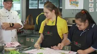 Chef Matt Golinski gets cooking with students