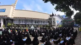 lomba membuat  kaligrafi, guru dan siswa, semarak memperingati Isra dan Mik'raj