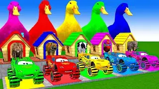 Long Slide Game With Cow Elephant Gorilla Hippopotamus Tiger 3d Animal Game Funny 3d Animals