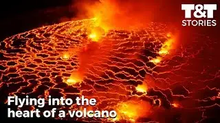 Flying A Drone Into World's Largest Lava Lake