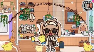POMPOMPURIN VISITS A BEIGE BASICS CLOTHING STORE IN TOCA BOCA WORLD