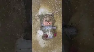 cute little bunny  doll 🐰 cleaning 🧼#shorts #satisfying #relaxing #water #cleaning #trending