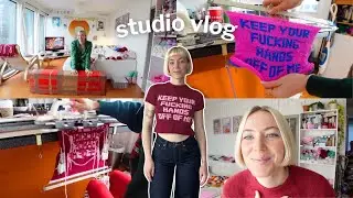 cozy studio vlog that becomes progressively more chaotic ($1000 knitting machine unboxing)