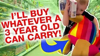 I’ll buy WHATEVER a 3 year old can carry challenge 🛒💸