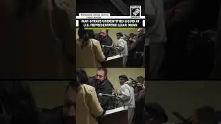 Мужчина распылил неизвестную жидкость в сторону члена Палаты представителей США Ильхан Омар во вр...