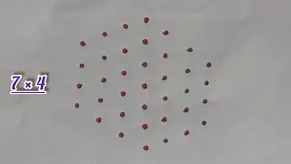 7&times;4 dots rangoli #beautiful muggu #simplerangoli #daily use muggu.