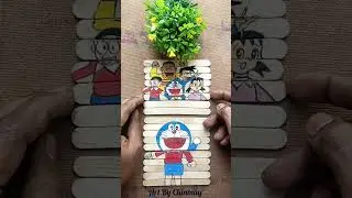 Doraemon painting on ice cream stick#cartoon#drawing#shorts#yutubeshorts#viral#tending