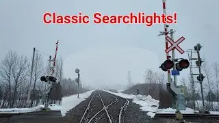 Classic Searchlights!! RIP EM Signals. Railroad Crossing Tour, MeKenzie Road #2, Chelmsford ON