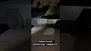 Cybertruck powering campsite in grand canyon #nature #tesla #cybertruck #camping #grandcanyon #ev