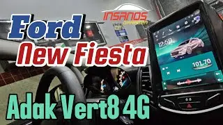 New Fiesta Central Multim&iacute;dia Adak Vert8 4G Tesla, Carplay e Android Auto, Bluetooth, IPS, DSP, GPS
