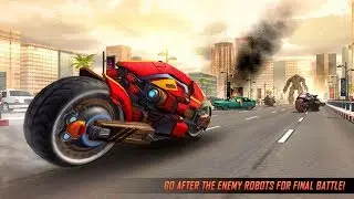 Flying Robot Bike : Futuristic Robot War Android Gameplay