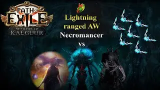PoE 3.25 (Settlers of Kalguur) - 200m+ DPS Lightning ranged Animate Weapon Necromancer vs Ubers