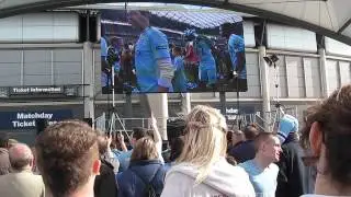 City Square lifting trophy - Manchester City CHAMPIONS 2012