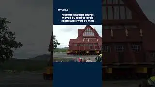 Historic Swedish church moved by road to avoid being swallowed by mine