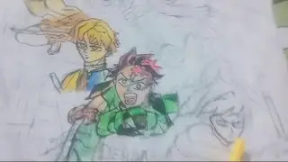 The trailer of demon slayer infintily castle drawing/The art ak