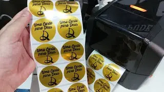 ADESIVOS DOURADOS NA IMPRESSORA TÉRMICA ZETEX Z50X