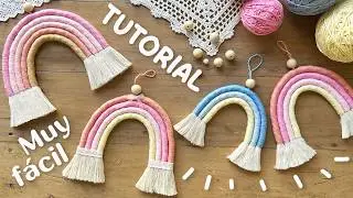 🌈 C&oacute;mo hacer un Arco&iacute;ris de Macram&eacute; | DIY Rainbow Wall Hanging