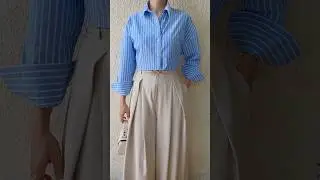 ✅️CROPPED BUTTON UP SHIRT HACK SLOW VER. #shorts #fashionhack #style #fashion