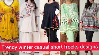 Most Trending Winter Casual Short Frocks 2021/Casual Short Kurtis/New Frocks,Peplum Tops Designs
