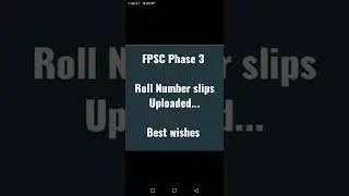 FPSC roll number slips uploaded - phase 3 tests #fpsc #fpsctest2022