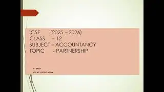 CLASS 12 ACCOUNTANCY PARTNERSHIP BASIC