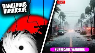 LIVE FROM INSIDE HURRICANE FRANCINE - 100mph Wind Gusts And 10 FOOT Storm Surge - LIVE STORM CHASER