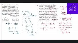 Current Electricty NEET 2020 and NEET 2016 Questions on Meter bridge and Potentiometer Concepts