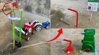 Diy tractor borewell drilling machine | Submersible water pump | Hydraulic jack Mini scince project