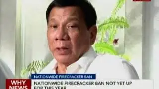 Nationwide firecracker ban not yet up for this year