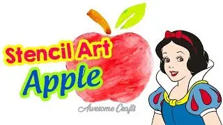 Easy, Simple Stencil Art for Kids (Painting Apple)