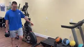 Farmer&rsquo;s Carry Exercise.  Dynamic balance/fall prevention training.  Improve agility and gait.